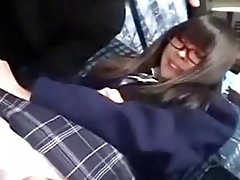 Schoolgirl seduced & fucked by geek out of reach of bus