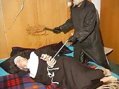 An old nun is about nearly experience something that she never though it`s possible. This golden-haired unties her hands and gives the old bitch some whipping. She then rolls her over whips her some nearly and begins nearly undress. This is a classic and 